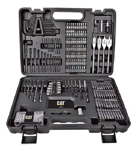 Set Juego De Puntas Y Accesorios 201 Pz Maletin Caterpillar Color Negro