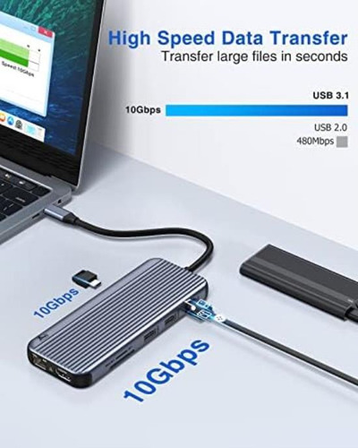 Adaptador De Estación De Acoplamiento Usb C A Displayport Du
