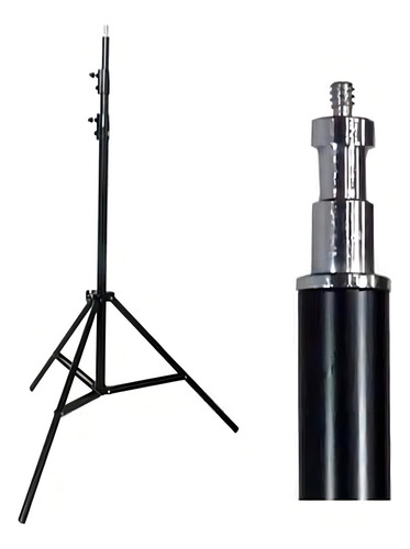 Tripé Câmera E Iluminação Profissional 210 Cm C/ Regulagem Cor Preto