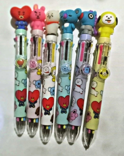 Pluma Bt21, Bts, Articulos Kawai, Plumas De Colores