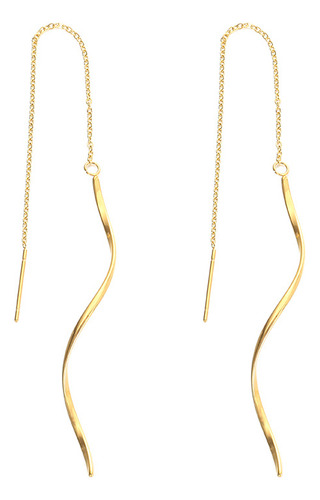Aretes Largos Borlas Pendientes De Oro 18k Regalos De Mujer