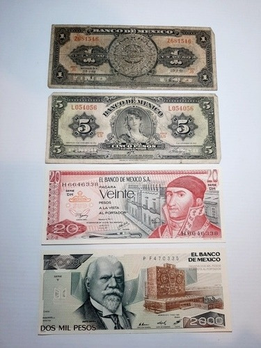 Billetes De México Lote X 4 Ro 1409