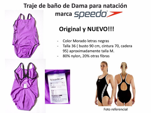 Traje De Baño Para Natación Speedo De Dama Morado Nuevo!