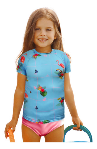 Remera Proteccion Uv Safit Niña + Bombacha Natacion Resisten