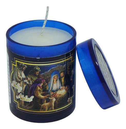 Imagem 1 de 2 de Vela Perfumada Acrílica Presépio Natal Advento 7cm