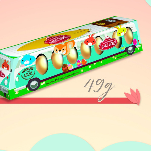 Mini Huevos De Chocolate Bariloche Omnibus X7u -en Golosinar