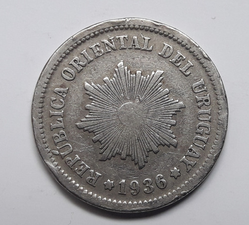 * Moneda 2 Centésimos De 1936. Uruguay. Km# 20