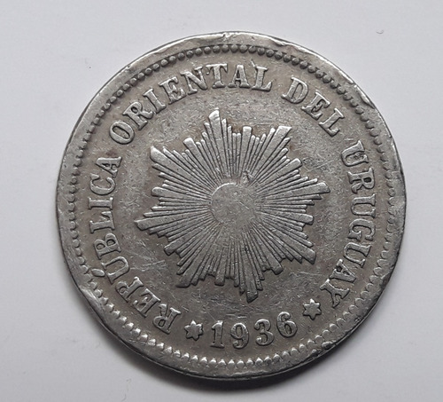 * Moneda 2 Centésimos De 1936. Uruguay. Km# 20 (Usado)