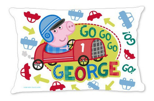 Almohada Estampada Peppa Pig George Vellón Siliconado 30x20c