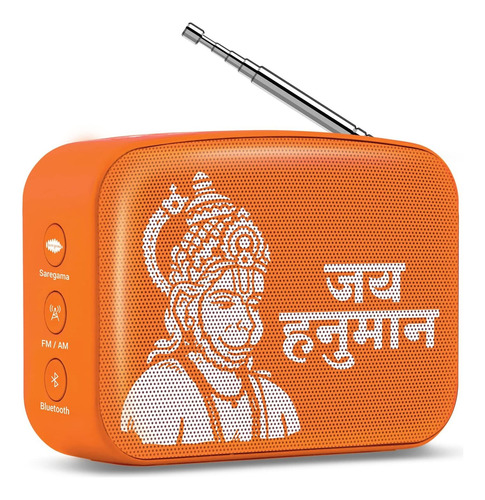 Saregama Carvaan Mini Hanuman Reproductor Música Bluetooth Color Naranja Devocional