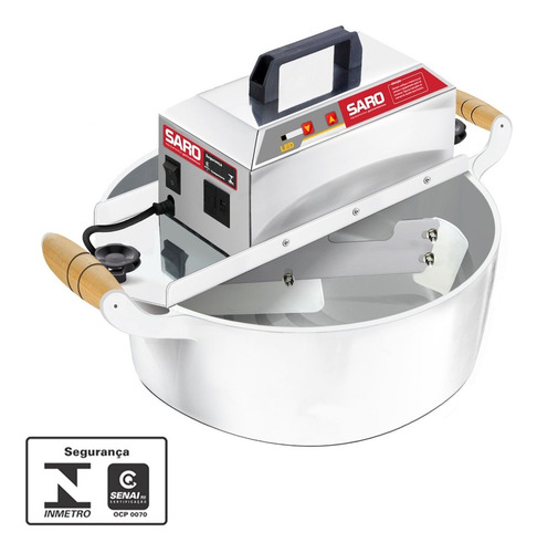 Imagem 2 de 6 de Panela Para Mexer Doces Inox Fundo Triplo Saro 110 220 4 Lts