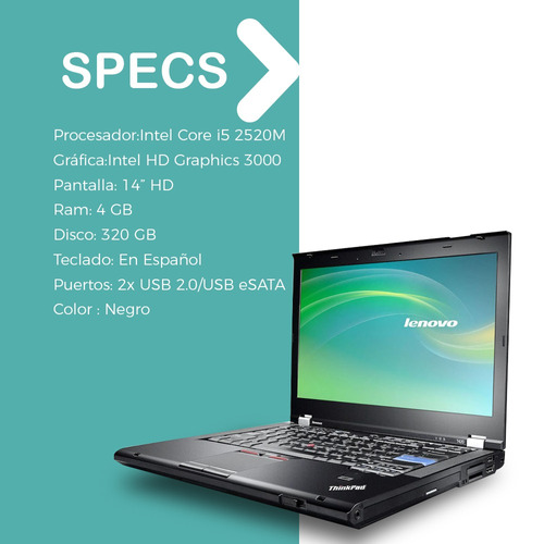 Notebook Lenovo Thinkpad T420 Core I5 3.2 Ghz 4g En Oferta (Reacondicionado)