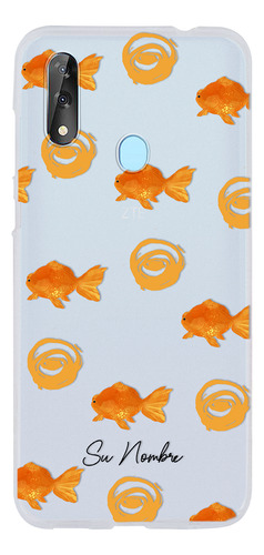 Funda Para Zte Para Mujer Patrón Pez Peces Con Tu Nombre