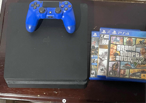 Playstation 4 Slim Usada Con Control Original Y 3 Juegos