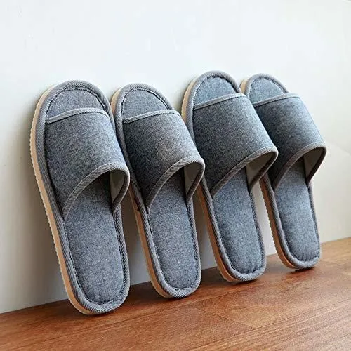 Pantuflas Para Spa - 6 Pair Of Open Toe Breathable Slippers,