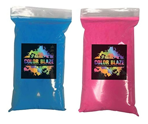 Color Blaze Género Reveal Powder- 1 Lb Rosa Y 1 Lb Azul