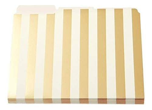 Kate Spade Gold Stripe - Carpetas De Archivo  6 Unidades