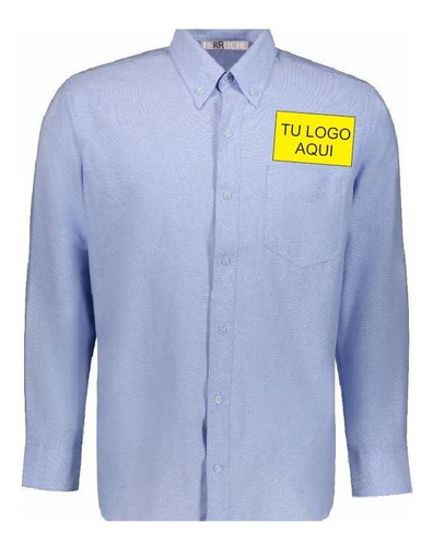 Set 2 Camisa Vestir Oxford Bordada Con Tu Logo Al Frente