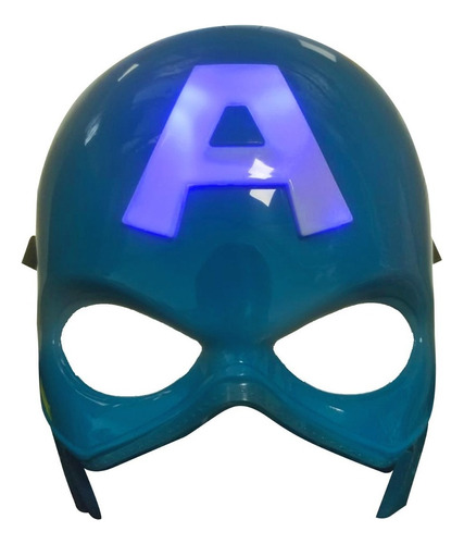 Máscara Con Luz Capitán América Avengers Halloween Mp013 Color Azul