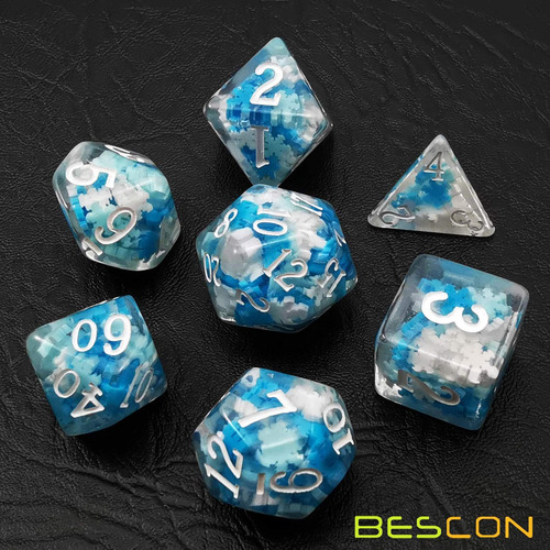 Juego De Dados Poliedricos Bescon Snowflake, Juego De Rol...