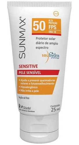 Protetor Solar Sunmax Sensitive Fps50 25ml - Full