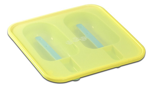 Moldes Helado De Palito X2 Base Silicona Con Tapa Pettish Color Amarillo