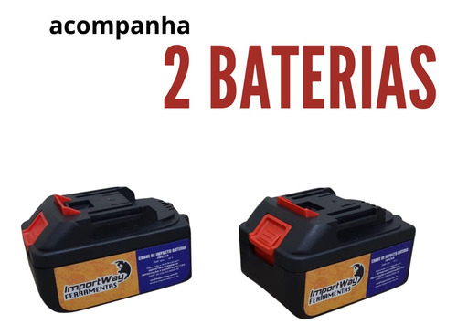 Chave De Impacto Sem Fio Bivolt Com 2 Baterias 18v Forte