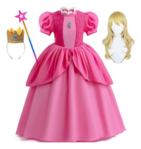 Disfraz De Princesa Melocotón Para Niña  Vestido De Cosplay