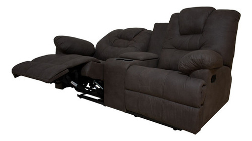 Sofá Reclinable Ferrara 2 Plazas Oxford | Atlas Color Marrón Diseño de la tela Liso