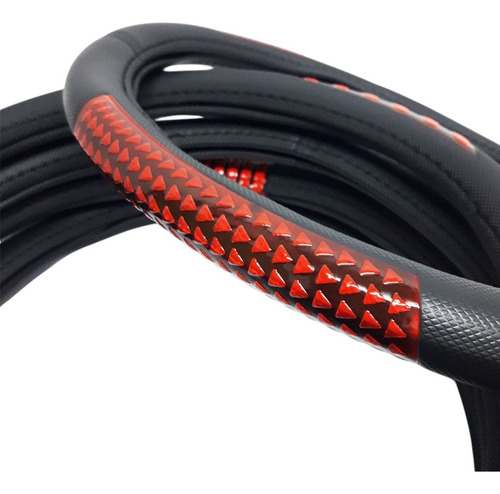 Cubre Volante Desing Reflex Rojo 36cm -estilo Y Diseño- Negro