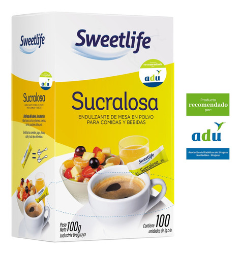 Pack X100 Sobres Endulzante En Polvo Sweetlife Sucralosa Ub