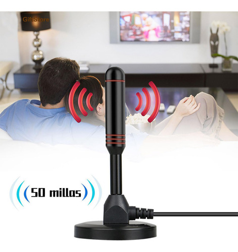 Antena De Tv Digital, 4k 1080p Interiores Canales Gratuitos