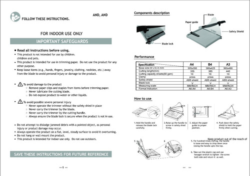 Imagen 3 de 3 de Guillotina A3 Kwtrio S/ 182
