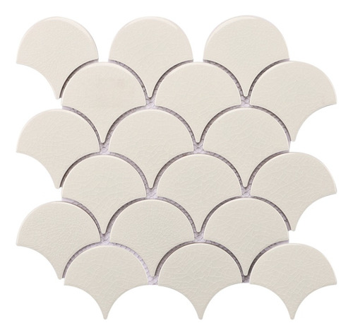 Fika Porcelanato Malla Fishscale Crakle White 29x27