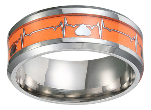 Elegante Anillo Para Parejas Con Electrocardiografía Por Noc