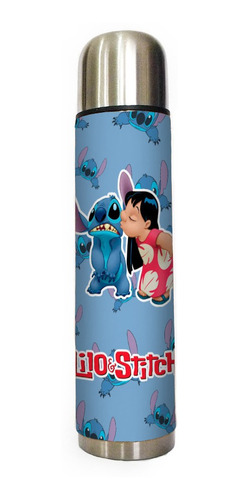 Imagen 2 de 3 de Termo Acero Inoxidable 1 L Y Mate Madera Lilo & Stitch