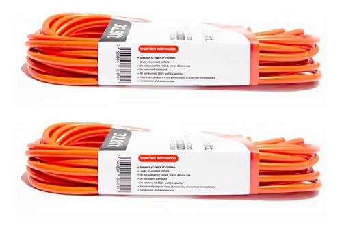 Smartbitt Kit De 2 Extensiones De Uso Rudo De 10 Mts Color Naranja