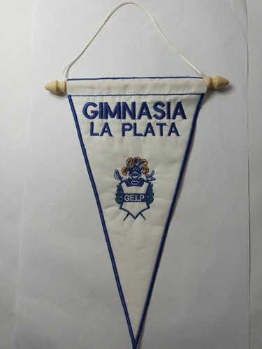 Banderin Bordado Gimnasia Y Esgrima La Plata 26x14cm.x1 