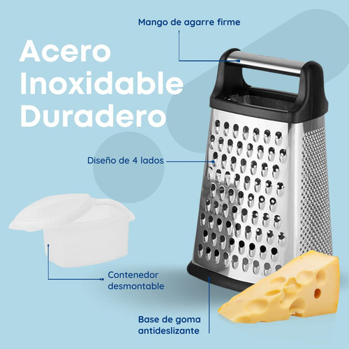 Rallador De Queso De Acero Inoxidable - Molinillo De 4