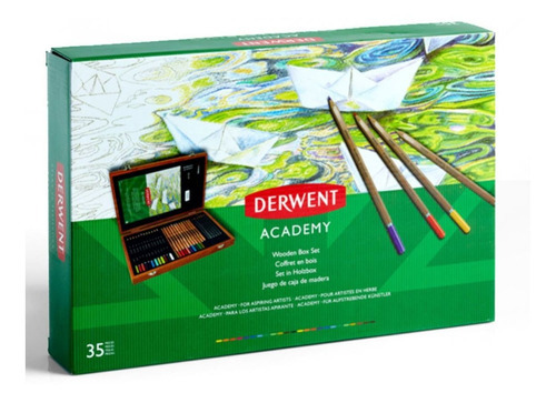 Set Madera Lapices Colores Derwent Academy 35 Pz Dibujo Arte