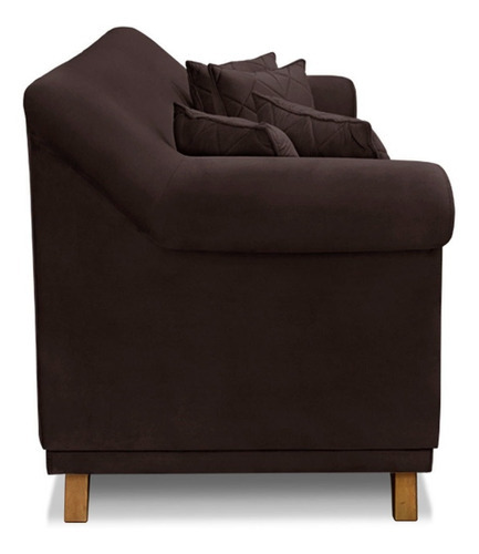 Poltrona E Sofá Living 2 Lugares 1,80m Vênus Suede Marrom