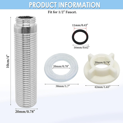 Juego De Accesorios De Grifo Con Tubo Roscado Para 1/2 Pulga