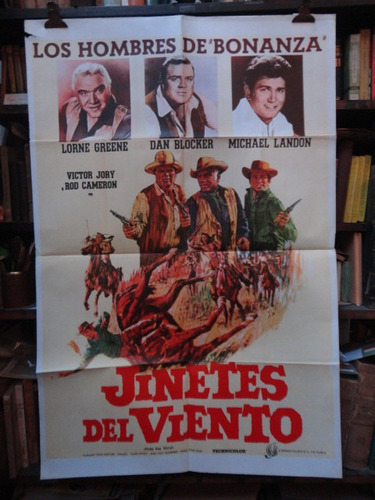 Bonanza. Jinetes Del Viento. Afiche Cine Original.