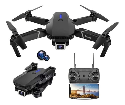 Drone Profissional Com Câmera 4k Dupla Full Hd Foto Filma Cor Preto