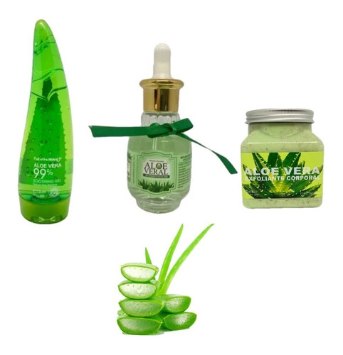 Exfoliantes Corporal + Gel Aloe Vera 99% + Serum Aloe Vera