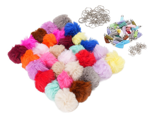Llavero Puff Ball, Accesorios, Llaveros Con Borlas, Juego De