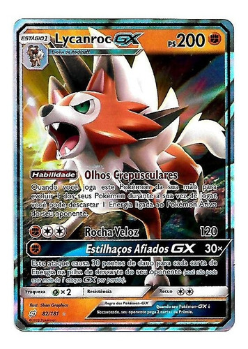 Lycanroc Gx - Carta Pokémon Original (união De Aliados)