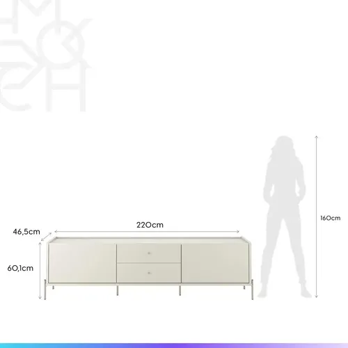 Rack Jasper 220 Cm - Off White Fosco C/ Champanhe | Parcelamento
