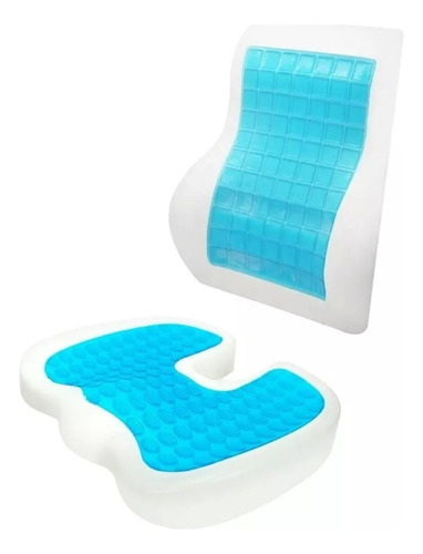 Cojínes Espaldar Lumbar Viscoelastica Ortopédica Gel + Funda