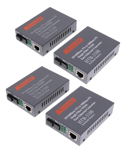 4 Convertidores De Medios Ethernet De Fibra Óptica Multimodo